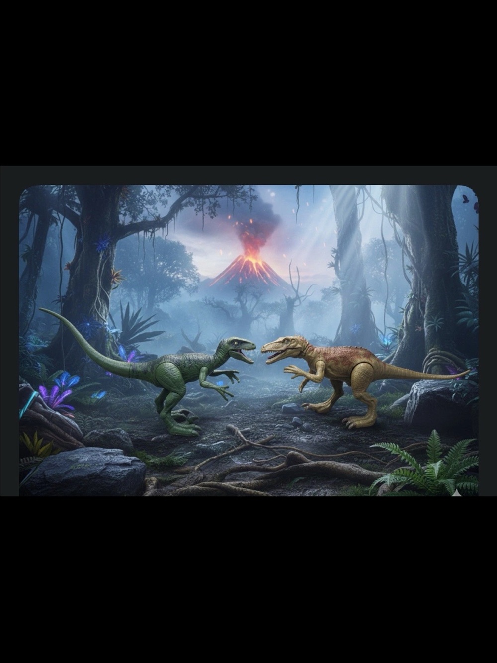 Jurassic World Fallen Kingdom Green Velociraptor And Battle Damage Herrerasaurus
